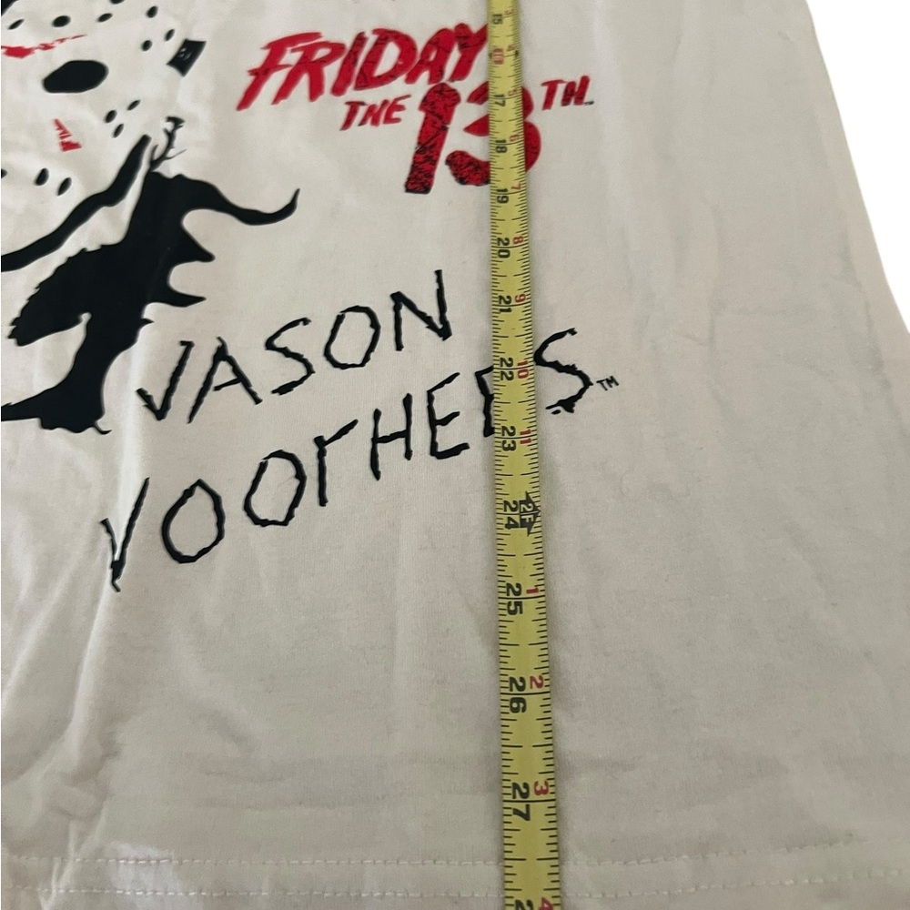 New Friday The 13th Jason Mask Mens White Vintage Throwback T-Shirt Large - Picture 7 of 8